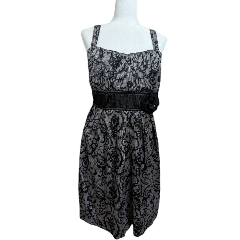 Maurice’s Purple Black Paisley Empire Waist Dress Size 16 Witchy Whimsygoth
